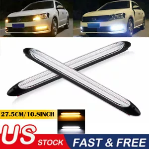 2x 27.5CM DRL LED Headlight Strip Light Daytime Running Sequential Signal Lamp - Imagen 1 de 12