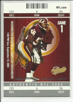 2004 Fleer Authentix #77 Lavar Arrington Washington Commanders - Image 1 of 2