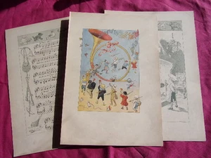 1860 ENFANTINA / CHANSON DES JOUJOUX Les petits chasseurs + partition & chanson - Picture 1 of 2