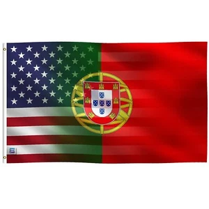 3x5 ft Portuguese American Hybrid Flag - 100% Polyester w/ Brass Grommets - Picture 1 of 10