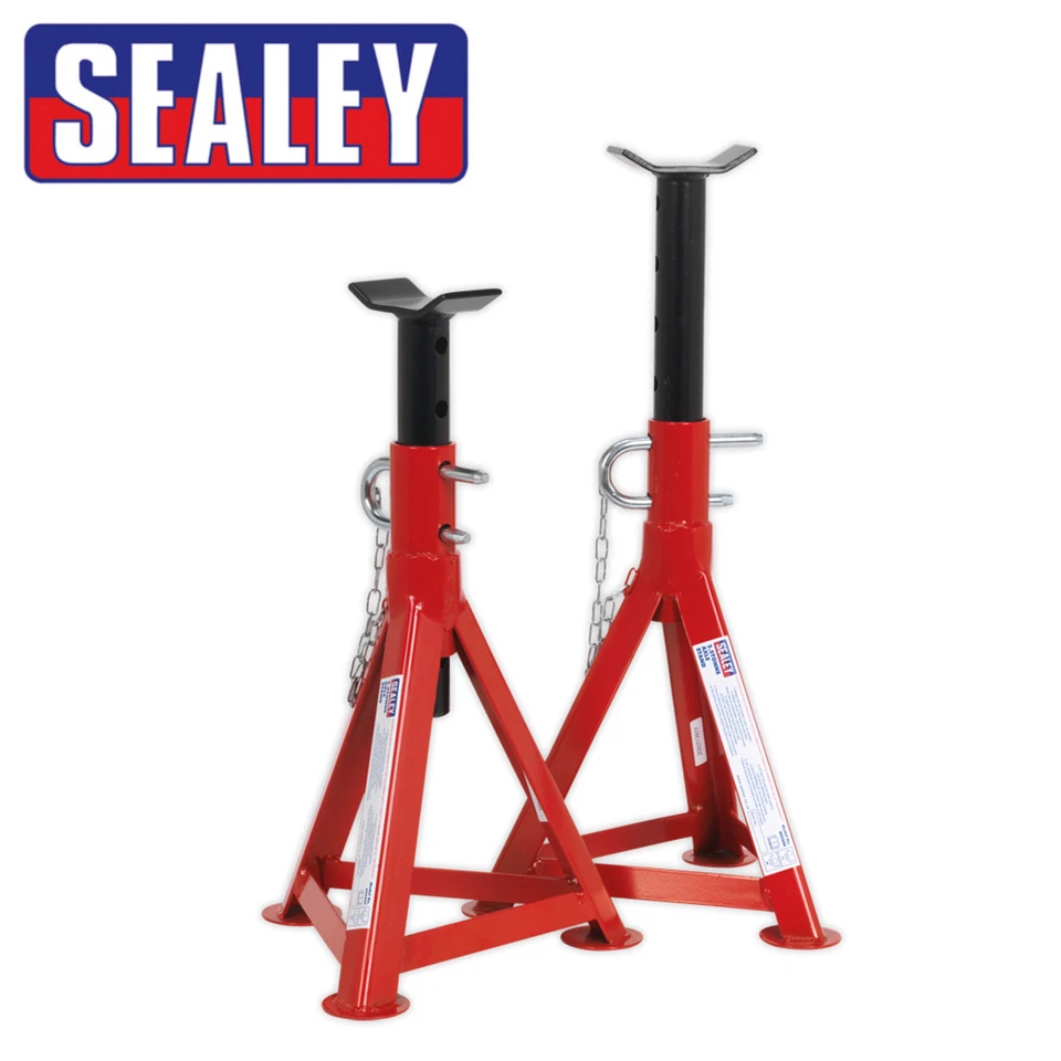 Sealey Axle Stands Pair - 2.5t per stand Double Pin securing 345mm-505mm Height - Image 1 of 1