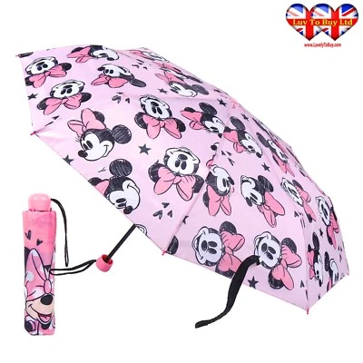 Paraguas extensible/plegable Minnie Mouse, paraguas para niños, con licencia oficial Foto 1 de 4