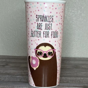 7 1/2 Inch Tall SLOTH porcelain Coffee Mug / Travel Mug by Catherine Malandrino - Picture 1 of 4