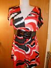 New Rue 21 Black Red White Short Sleeve Top Size Small  (C2)