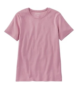L.L.Bean Women Medium Pink Cotton Tee Short-Sleeve Crewneck Soft Comfy Pullover - Picture 1 of 6