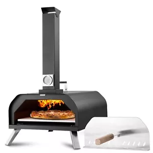 13” Portable Wood and Gas Fired Pizza Oven with Pizza Stone, Outdoor Pizza Oven - Picture 1 of 12