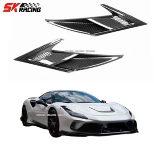 For 2020-23 Ferrari F8 Front Splitter Air Vent Side Trim Cover Dry Carbon Fiber - Picture 1 of 11