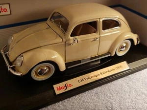 PHENOMINAL 1:18 SCALE VW KAFER-BEETLE FRESH CREME NIOB & W/ HARNESSES BY MAISTO - Picture 1 of 12