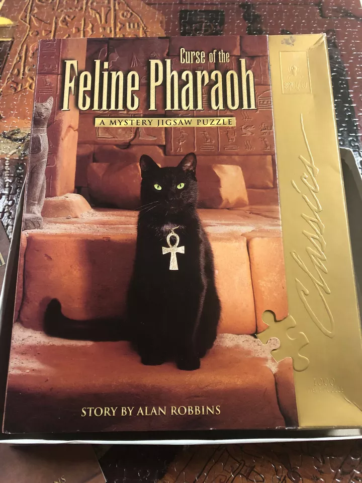 Curse of the Feline Pharaoh Mystery Jigsaw Puzzle 1998 Bepuzzled Alan Robbins - Image 1 of 4