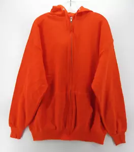 VINTAGE Jerzees Sweatshirt Men XL Orange NuBlend Hoodie Full Zip 90s Y2K NEW - Picture 1 of 10