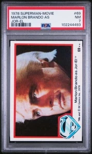 1978 TOPPS SUPERMAN MOVIE MARLON BRANDO AS JOR-EL #69 PSA 7, POP 5, 4 HIGHER - Picture 1 of 2