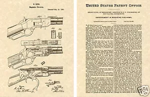 US PATENT of WINCHESTER 1873 REPEATING RIFLE Art Print READY TO FRAME!!!!!!! - Picture 1 of 1