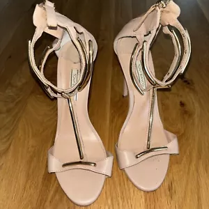 Tony Bianco Designer Stiletto Nude And Gold Design Dress Shoe Size AU 8 - Picture 1 of 7
