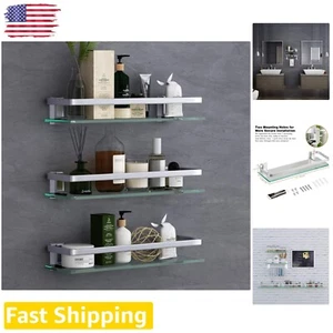 Sturdy Wall-Mounted Glass Shelf for Bathroom Storage - Rustproof Design - Picture 1 of 8