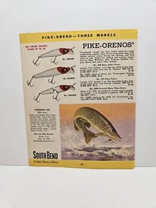 1951 South Bend Print Ad Of The Pike Orenos Lure And A Northern Pike. - Picture 1 of 1