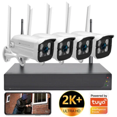 VisorTech Funk-Überwachungssystem mit HDD-Rekorder & 4 IP-Kameras, 2K+ und App - Bild 1 von 4