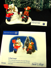 Vintage Dept 56 Snow Village IS THAT FROSTY w TWO SCOTTIES? #55030  PERFECT