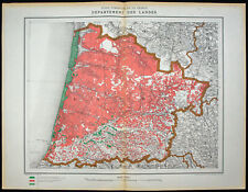 1912 - Landes - Map Of Forests Of Department - Rare And Large Format