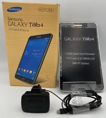 Boxed Samsung Galaxy Tab 4 Tablet 8 GB 7-inch Wi-Fi - Black (SM-T230NYKABTU) - Image 1 of 2