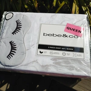 Bebe Queen Size Laken Set Grau Weiß Marmor Augenmaske Bettwäsche Kissenbezüge Neu mit Etikett - Bild 1 von 7