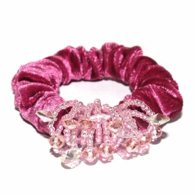 Women Fashion Scrunchies Elastic Hair Band Tie Beads Ponytail Hairband String - Image 1 of 4