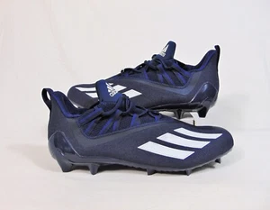 Adidas AdiZero 21 Navy Blue & White Football Cleats Sz 16 NEW GY7954 RARE - Picture 1 of 7
