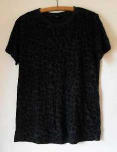 DIESEL T-SHIRT Top Donna Trasparente Stampa Leopardata Nera, Elasticizzato Comodo L - Foto 1 di 7