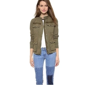 Free People M Cargo Rumpled Military Army Green Jacket Coat CP1-38 - Picture 1 of 7