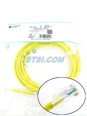 Panduit NK5EPC10YLY Cat5e Network RJ45 Patch Cable/Cord 10 Ft Yellow ~STSI - Image 1 of 4