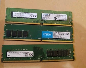 3 X Crucial 8GB Desktop Memory DDR4 2666MHz 2133 MHz UDIMM PC4 - Picture 1 of 1