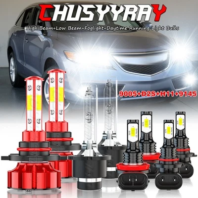 Faros antiniebla LED HID delanteros FIT Acura RDX 2008-2015 8 PIEZAS Hi/Lo+DRL Foto 1 de 4