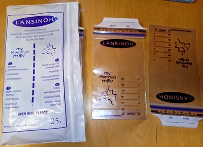 24 LANSINOH Muttermilch-Beutel - Doppelter Sicherheitsverschluß - Gefriegeeignet - Bild 1 von 3