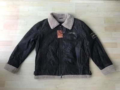 Royal Air Force RAF Men's Brown Leather Sherpa Aviator Jacket, Size: Large ~ NEW - Image 1 of 4