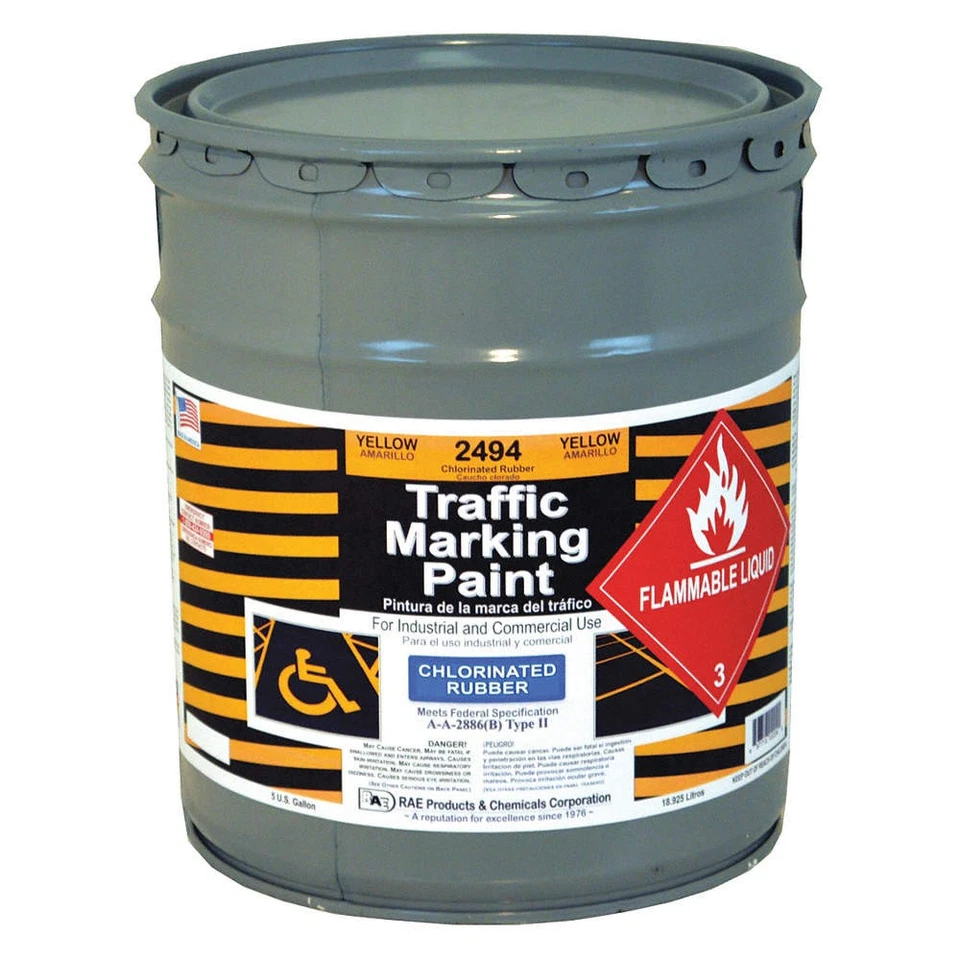 RAE 2494-05 Traffic Zone Marking Paint,Yellow,18.9L 3EHG8 - Image 1 of 1