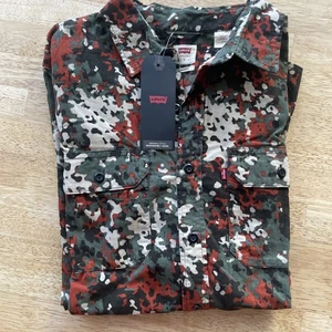 Levis San Francisco Shaket Flannel Shirt Jacket Multicolor Camo Mens Small $79.5 - Picture 1 of 6