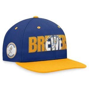 Men's Nike Royal Milwaukee Brewers Cooperstown Collection Pro Snapback Hat NEW - Picture 1 of 5