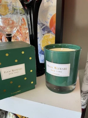 ISAAC MIZRAHI Candle New York Luxury EVERGREEN Scented Glass Green Gift Box NEW - Image 1 of 4