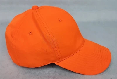 BLAZE ORANGE HUNTING HAT ADJUSTABLE HOOK & LOOP OUTDOOR CAP NEW - Image 1 of 4