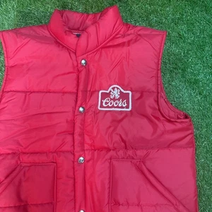 Vintage Coors Beer Puffer Vest by Swingster Men’s Medium Red USA NOS Never Worn - Picture 1 of 8
