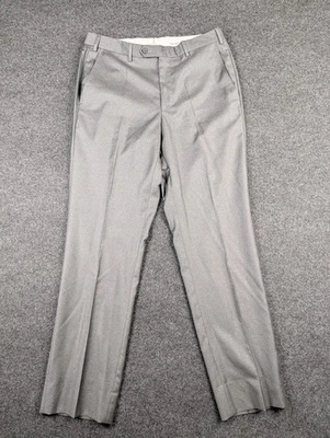 Pantalones de vestir Santorelli Roma gris para hombre 35x31 Loro Piana Italia lana frente plano Foto 1 de 4