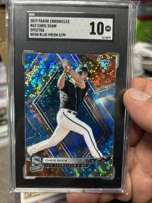 CHRIS SHAW 2019 Panini Chronicles #62 Rookie RC Spectra Neon Blue Prizm /99 - Image 1 of 4