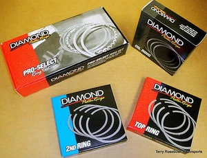 Anillos de pistón de diamante #0901-3995, 3.995" de diámetro, 1/16,1/16,3/16", Plasma Moly Top - Imagen 1 de 2