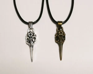 Collana Corda Ciondolo Teschio Uccello Scheletro Corvo Harry Potter Gotico Rock - Foto 1 di 7
