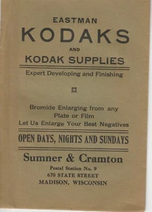 Eastman Kodaks Foto Umschlag Madison WI Sumner Crampton Vintage Versand Requisite - Bild 1 von 3