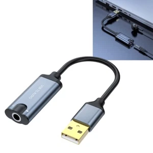 USB Sound Card External Sound Card with 3.5mm Port Stereo for PC Laptop Desktop - Photo 1/10