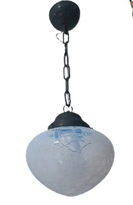 Raro Lampadario Opalino anni 40 Rare opaline vintage chandelier Ø20cm - Picture 1 of 10