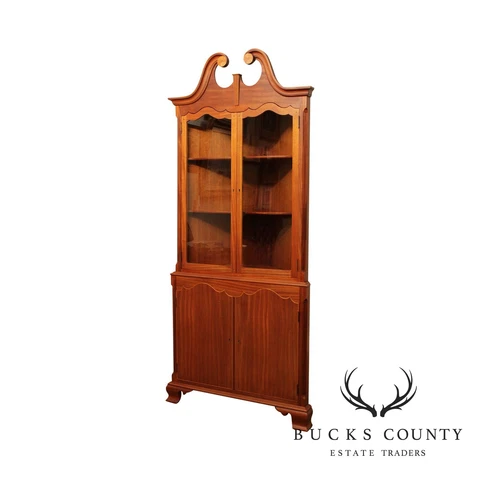 Chippendale Style Vintage Mahogany Custom Crafted Corner Cabinet Cover
