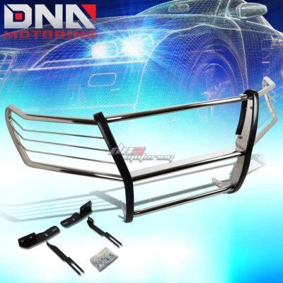 PARA 08-15 TOYOTA LAND CRUISER NEGRO RECUBIERTO ACERO DULCE PARRILLA DELANTERA PROTECTOR LLAMA Foto 1 de 4
