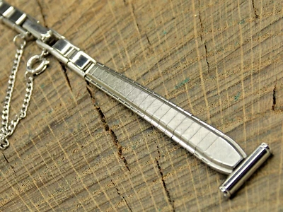 Correa de reloj Baldwin de acero inoxidable de 13 mm con cierre de mariposa de colección NOS sin usar Foto 1 de 4