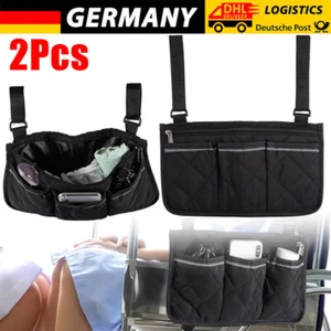 2 x Rollstuhl Seitentasche Organizer Outdoor-Halter Tasche Armlehne Aufbewahrung - Bild 1 von 10